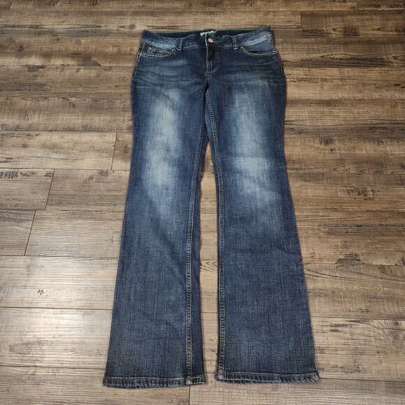 Ladies Wrangler Retro Sadie Bootcut Jeans leather patch size 13/14×34 2206 - Picture 1 of 9
